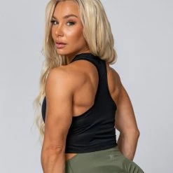 Muscle Nation Womens HBxMN Breeze Cropped Mesh Tank - Black