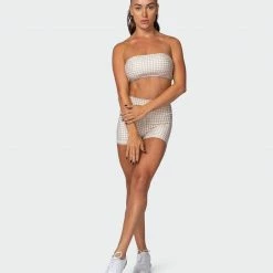 Muscle Nation HBxMN Flair Bandeau - Houndstooth Print