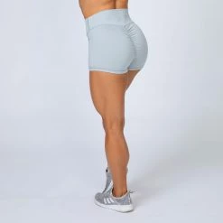 Muscle Nation HBxMN High Waist Scrunch Shorts - Light Grey 12 Muscle Nation HBxMN High Waist Scrunch Shorts - Light Grey
