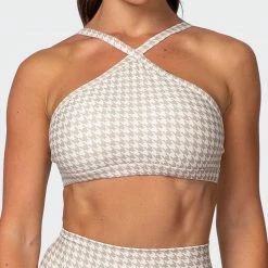 Muscle Nation Womens HBxMN Instinct Bralette - Houndstooth Print