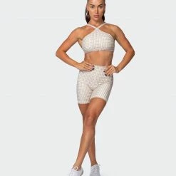 Muscle Nation Womens HBxMN Instinct Bralette - Houndstooth Print