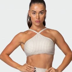 Muscle Nation Womens HBxMN Instinct Bralette - Houndstooth Print