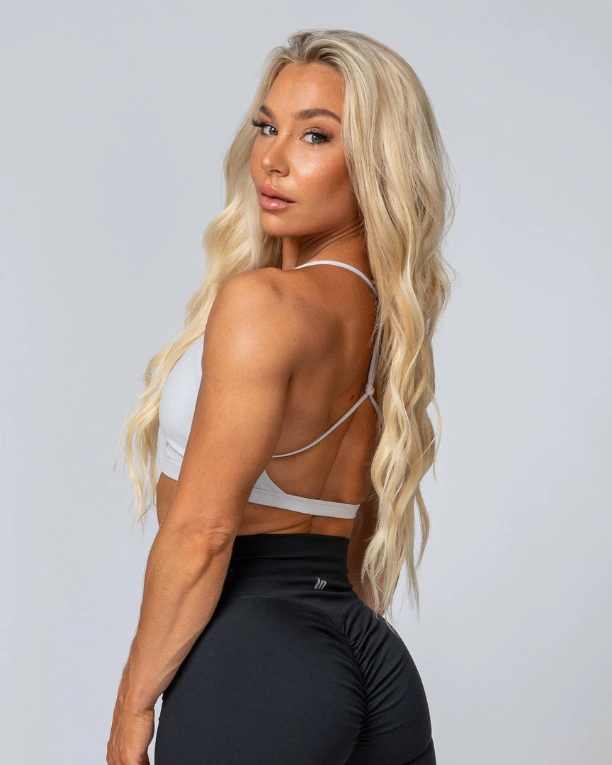 Muscle Nation HBxMN Sun Kissed Bralette - Light Grey 4 Muscle Nation HBxMN Sun Kissed Bralette - Light Grey