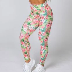 Muscle Nation Womens HBxMN Sweetheart Ankle Length Leggings - Tropical Floral
