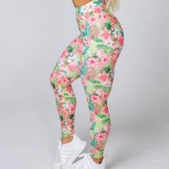 Muscle Nation Womens HBxMN Sweetheart Ankle Length Leggings - Tropical Floral