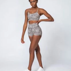 Muscle Nation Signature Scrunch Booty Shorts - Yellow Leopard 30% EOFY SALE