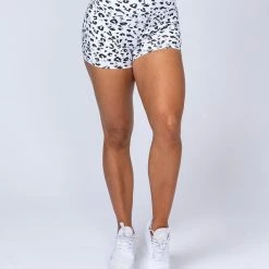Muscle Nation Signature Scrunch Booty Shorts - Snow Leopard
