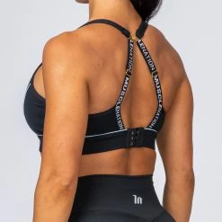 Muscle Nation HIIT Bra - Black With Blue Womens