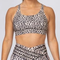 Muscle Nation Womens HIIT Bra - Yellow Leopard