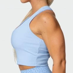 Muscle Nation Classic Rib Cropped Tank - Periwinkle Welcome To The Club 12 Muscle Nation Classic Rib Cropped Tank - Periwinkle Welcome To The Club
