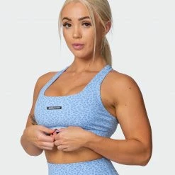 Muscle Nation Flex Bra - Periwinkle Mini Cheetah Print