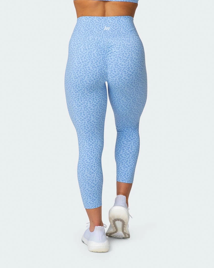 Muscle Nation Welcome To The Club Signature Scrunch 7/8 Leggings - Periwinkle Mini Cheetah Print 8 Muscle Nation Welcome To The Club Signature Scrunch 7/8 Leggings - Periwinkle Mini Cheetah Print