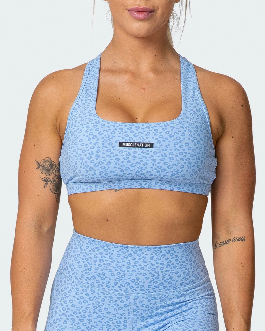 Muscle Nation Flex Bra - Periwinkle Mini Cheetah Print 4 Muscle Nation Flex Bra - Periwinkle Mini Cheetah Print