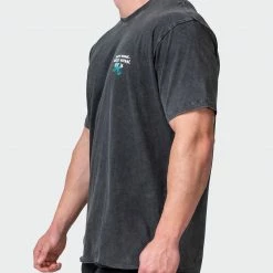 Muscle Nation Mens MN Club Oversized Vintage Tee - Washed Black 12 Muscle Nation Mens MN Club Oversized Vintage Tee - Washed Black