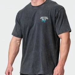 Muscle Nation Mens MN Club Oversized Vintage Tee - Washed Black 11 Muscle Nation Mens MN Club Oversized Vintage Tee - Washed Black