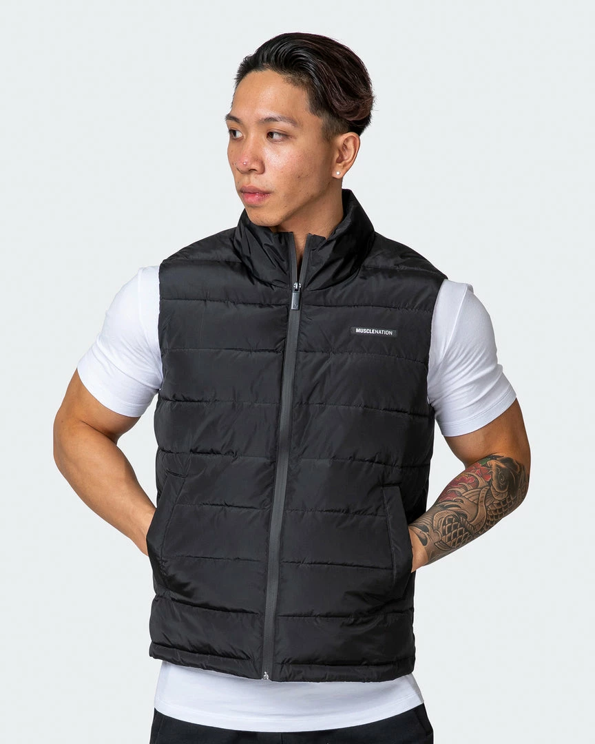 Muscle Nation Unisex Puffer Vest - Black 9 Muscle Nation Unisex Puffer Vest - Black