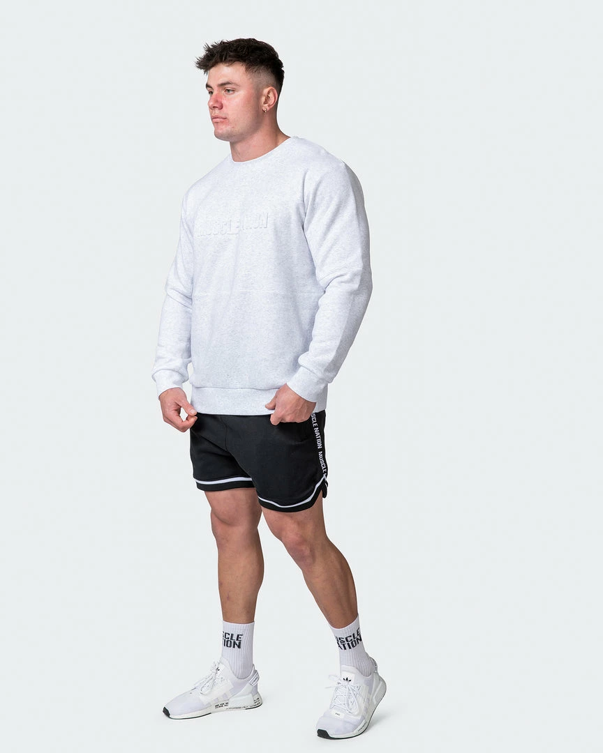 Muscle Nation Welcome To The Club Mens Lounge Jumper - White Marl 9 Muscle Nation Welcome To The Club Mens Lounge Jumper - White Marl
