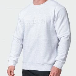 Muscle Nation Welcome To The Club Mens Lounge Jumper - White Marl 11 Muscle Nation Welcome To The Club Mens Lounge Jumper - White Marl