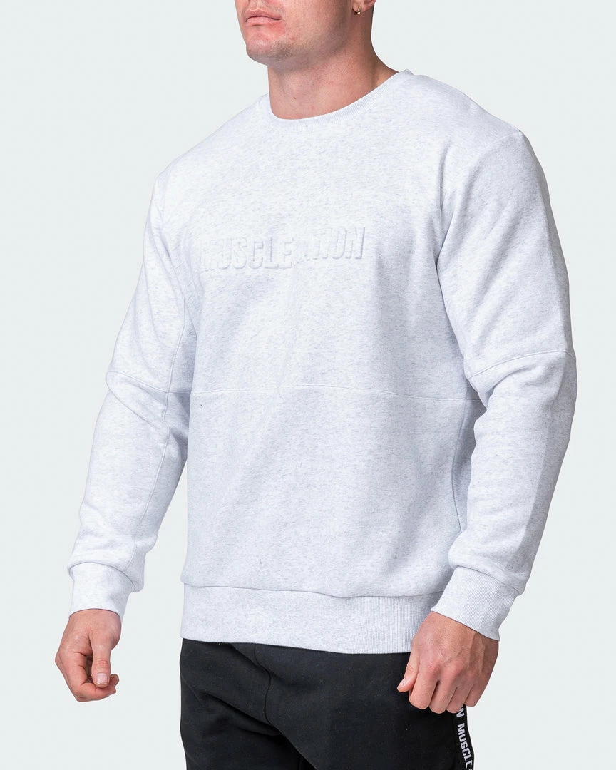 Muscle Nation Welcome To The Club Mens Lounge Jumper - White Marl 5 Muscle Nation Welcome To The Club Mens Lounge Jumper - White Marl
