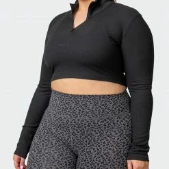 Muscle Nation Welcome To The Club Comfort 1/4 Zip Rib Top - Black