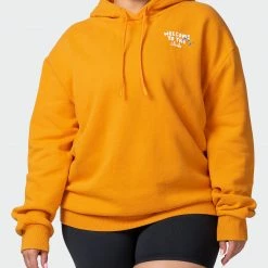 Muscle Nation Womens MN Squad Oversized Vintage Hoodie - Washed Fireball