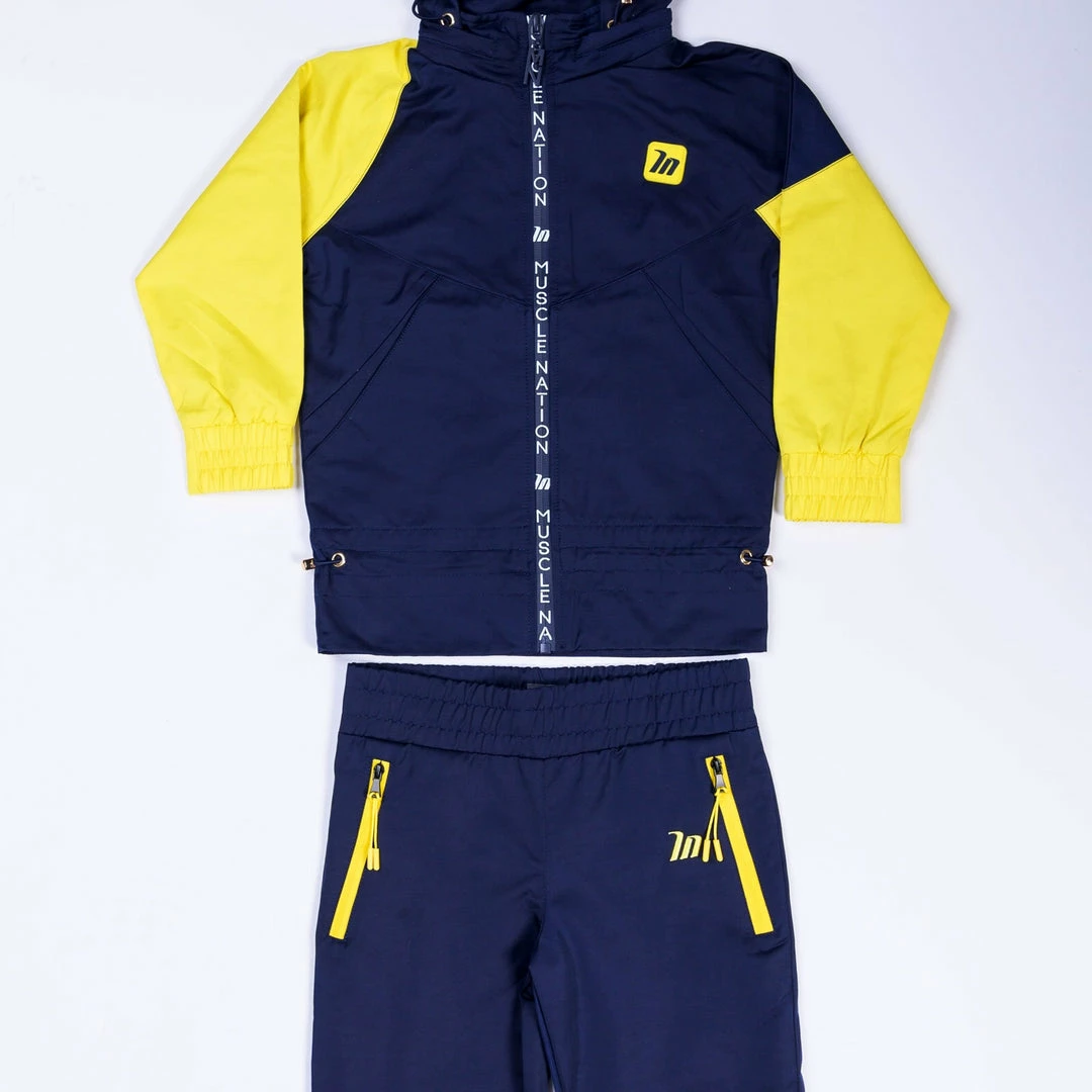 MN Sale Kids MN Retro Tracksuit Jacket - Navy / Yellow Womens 7 MN Sale Kids MN Retro Tracksuit Jacket - Navy / Yellow Womens