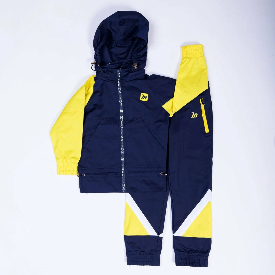 MN Sale Kids MN Retro Tracksuit Jacket - Navy / Yellow Womens 8 MN Sale Kids MN Retro Tracksuit Jacket - Navy / Yellow Womens