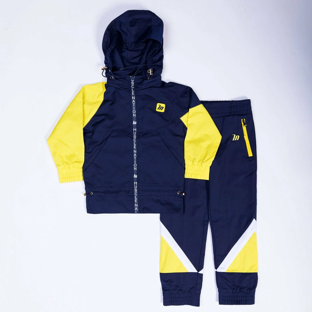 MN Sale Kids MN Retro Tracksuit Jacket - Navy / Yellow Womens 9 MN Sale Kids MN Retro Tracksuit Jacket - Navy / Yellow Womens