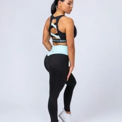 Muscle Nation Knockout Bra - Black With Sky Blue Womens 15 Muscle Nation Knockout Bra - Black With Sky Blue Womens