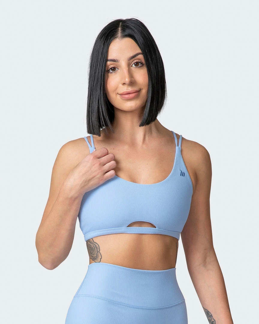 Muscle Nation Welcome To The Club All Day Rib Bralette - Periwinkle 3 Muscle Nation Welcome To The Club All Day Rib Bralette - Periwinkle