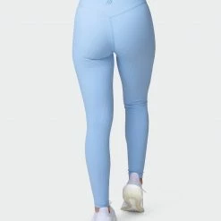 Muscle Nation Zero Rise Rib Ankle Length Leggings - Periwinkle Welcome To The Club