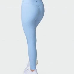Muscle Nation Zero Rise Rib Ankle Length Leggings - Periwinkle Welcome To The Club