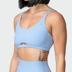 Muscle Nation Welcome To The Club All Day Rib Bralette - Periwinkle 11 Muscle Nation Welcome To The Club All Day Rib Bralette - Periwinkle