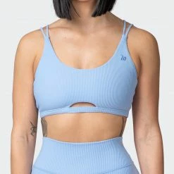Muscle Nation Welcome To The Club All Day Rib Bralette - Periwinkle