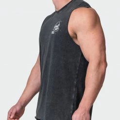 Muscle Nation Mens Graffiti Tag Vintage Tank - Washed Black 11 Muscle Nation Mens Graffiti Tag Vintage Tank - Washed Black