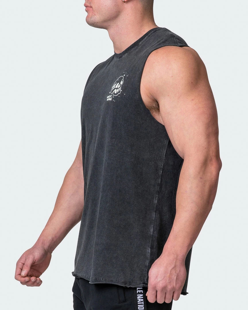 Muscle Nation Mens Graffiti Tag Vintage Tank - Washed Black 5 Muscle Nation Mens Graffiti Tag Vintage Tank - Washed Black