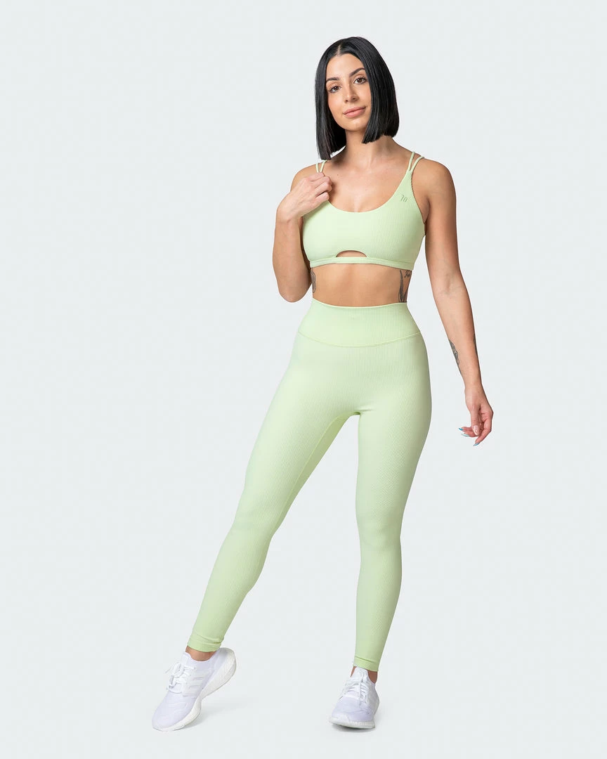 Muscle Nation Welcome To The Club Zero Rise Rib Ankle Length Leggings - Minty 9 Muscle Nation Welcome To The Club Zero Rise Rib Ankle Length Leggings - Minty