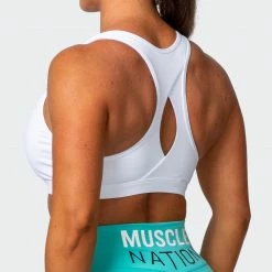 Muscle Nation Layer Up Bra - White 30% EOFY SALE