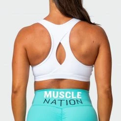 Muscle Nation Layer Up Bra - White 30% EOFY SALE