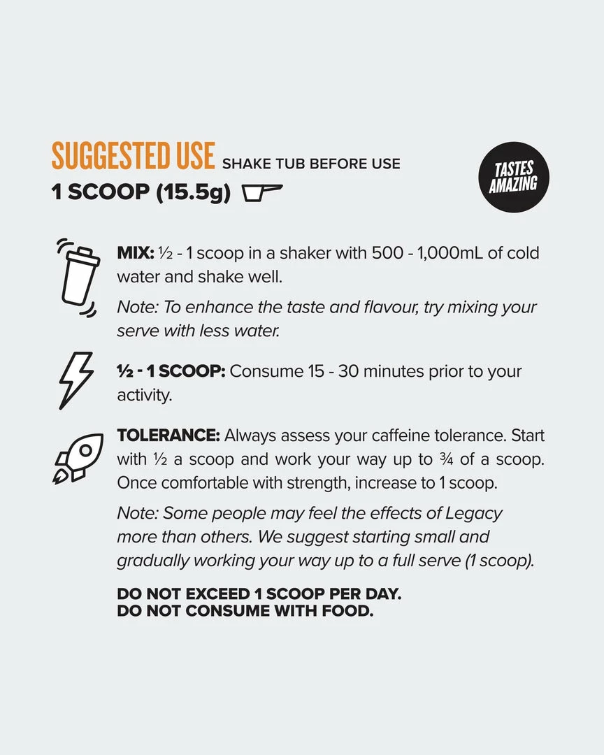 Muscle Nation LEGACY Pre Workout Energy - Orange Fizz - 30 Serves 6 Muscle Nation LEGACY Pre Workout Energy - Orange Fizz - 30 Serves