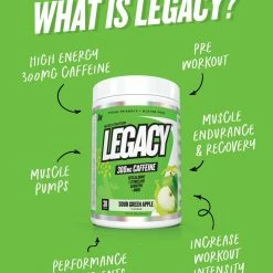 Muscle Nation 30% EOFY SALE LEGACY Pre Workout Energy - Sour Green Apple - 30 Serves