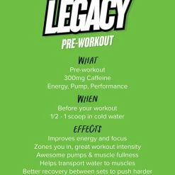 Muscle Nation 30% EOFY SALE LEGACY Pre Workout Energy - Sour Green Apple - 30 Serves