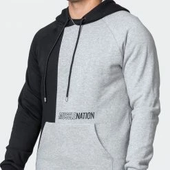 Muscle Nation Fast Break Hoodie - Light Grey Marl/Black Winter 21 Muscle Nation Fast Break Hoodie - Light Grey Marl/Black Winter