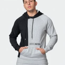 Muscle Nation Fast Break Hoodie - Light Grey Marl/Black Winter