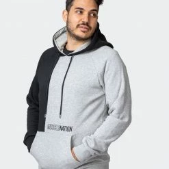 Muscle Nation Fast Break Hoodie - Light Grey Marl/Black Winter