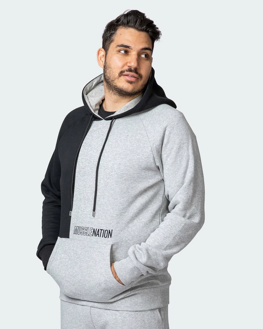 Muscle Nation Fast Break Hoodie - Light Grey Marl/Black Winter 4 Muscle Nation Fast Break Hoodie - Light Grey Marl/Black Winter