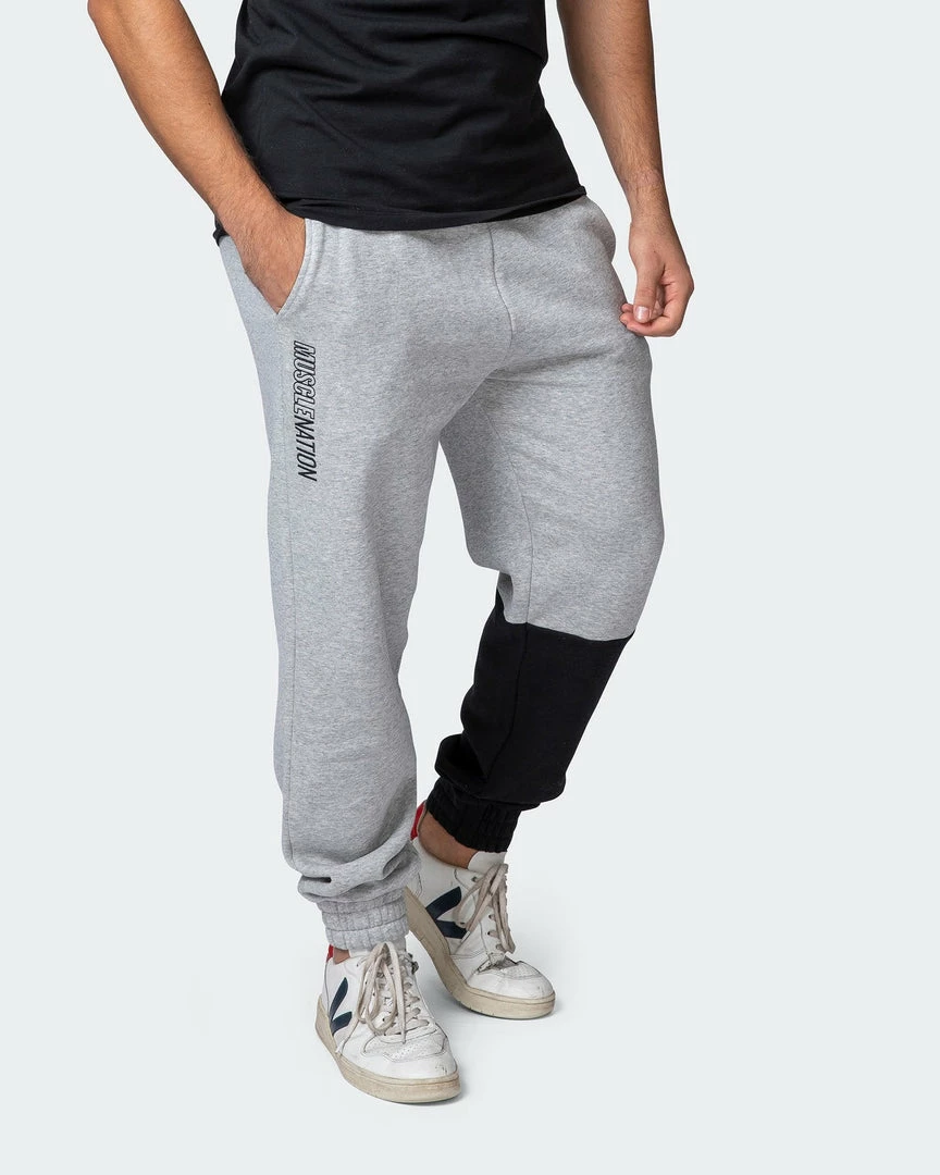 Muscle Nation Fast Break Trackies - Light Grey Marl/Black Winter 3 Muscle Nation Fast Break Trackies - Light Grey Marl/Black Winter