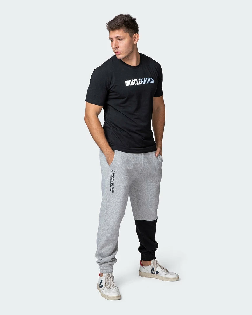 Muscle Nation Fast Break Trackies - Light Grey Marl/Black Winter 4 Muscle Nation Fast Break Trackies - Light Grey Marl/Black Winter