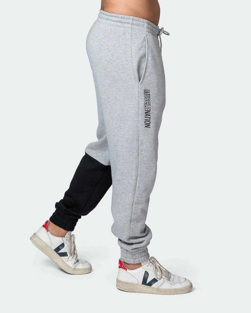 Muscle Nation Fast Break Trackies - Light Grey Marl/Black Winter 11 Muscle Nation Fast Break Trackies - Light Grey Marl/Black Winter