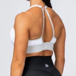 Muscle Nation Womens Locked & Loaded Bra - Grey/White 17 Muscle Nation Womens Locked & Loaded Bra - Grey/White